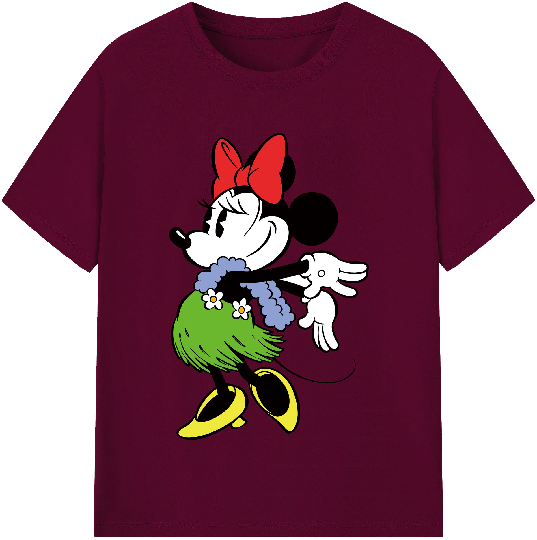 （画像用） ミッキーマウス Mickey Mouse レディースカジュアルプリントTシャツ（綿100％）